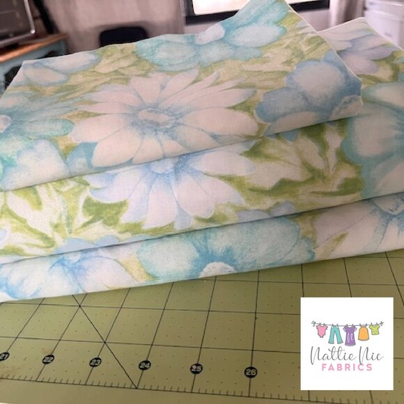 Vintage Twin Sheet set in a beautiful blue and green Floral, Cannon‎ Monticello - Picture 1 of 6